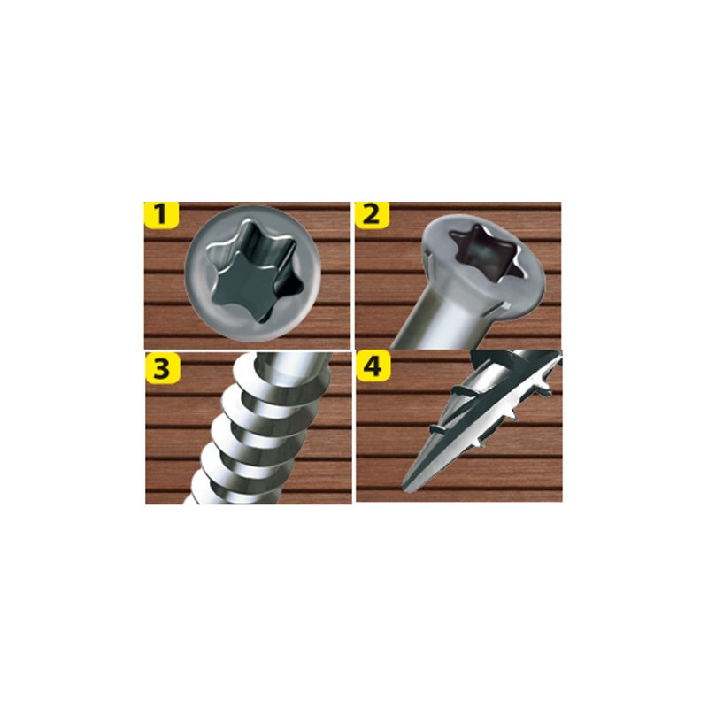 et fixations > Vis pour terrasse extérieure en bois Inox A2 et fixations > Vis pour terrasse extérieure en bois Inox A2
