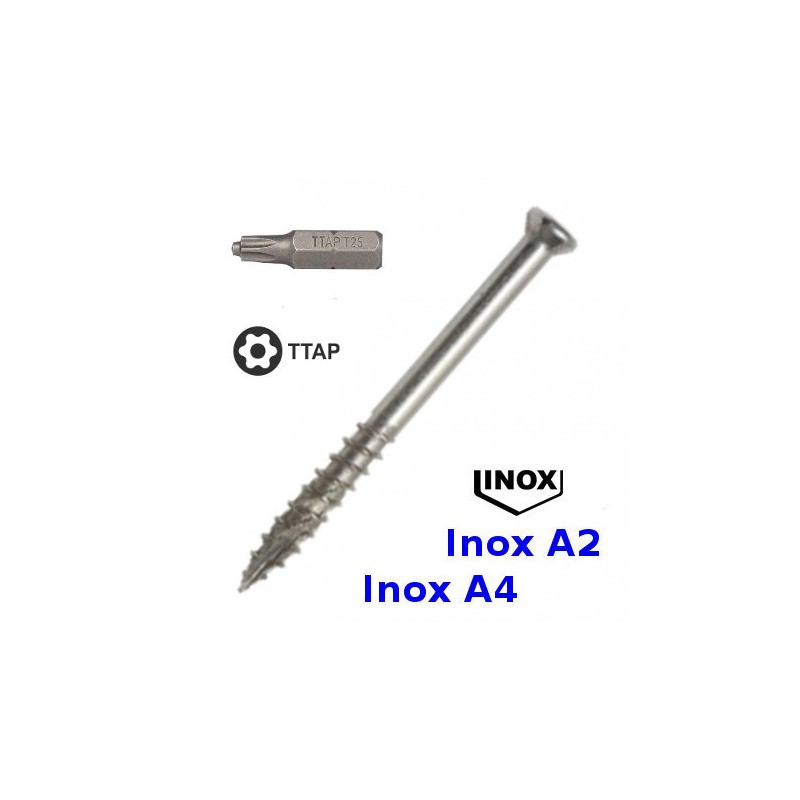 et fixations > Vis pour terrasse extérieure en bois Inox A2 et fixations > Vis pour terrasse extérieure en bois Inox A2